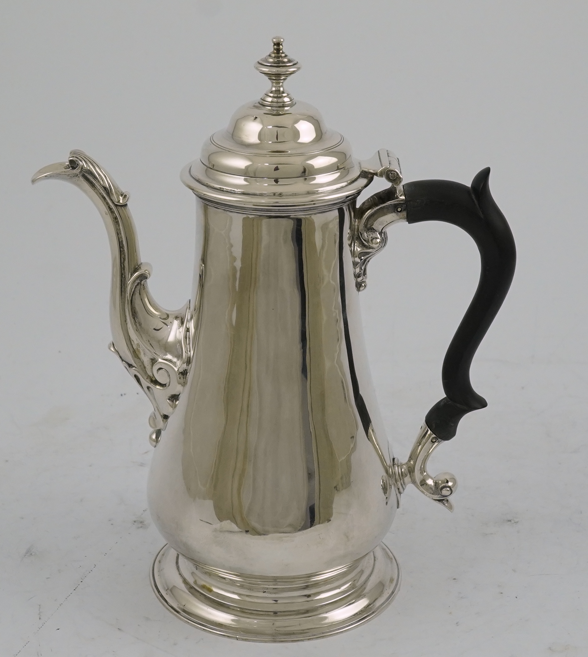 A late George II silver coffee pot, by William & Robert Peaston